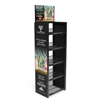 Retail Shop Supermarket Pop Metal Liquid Wine Water Bottle Eco-friendly Wholesale Custom Beverage Display Rack