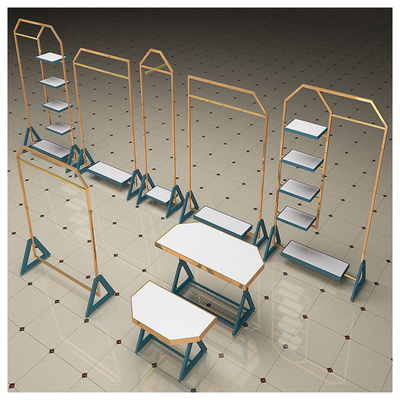 Morden Rose Gold Metal Made Modern High Grade Clothing Store Hanging Display Rack